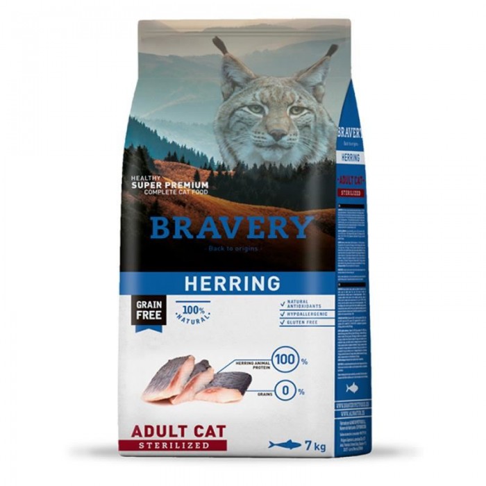 Bravery Sterilised Herring Tahılsız Ringa Balıklı Kısır Kedi Maması 7 kg