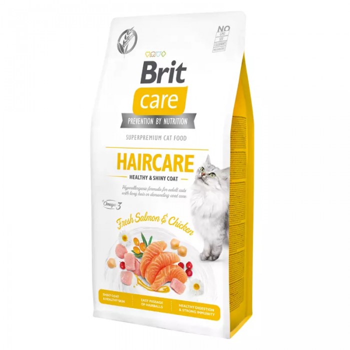 Brit Care Haircare Hypo-Allergenic Deri ve Tüy Sağlığı için Tahılsız Yetişkin Kedi Maması 7kg