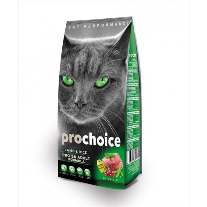 Pro Choice Pro 36 Kuzulu ve Pirinçli Düşük Tahıllı Yetişkin Kedi Maması 15kg