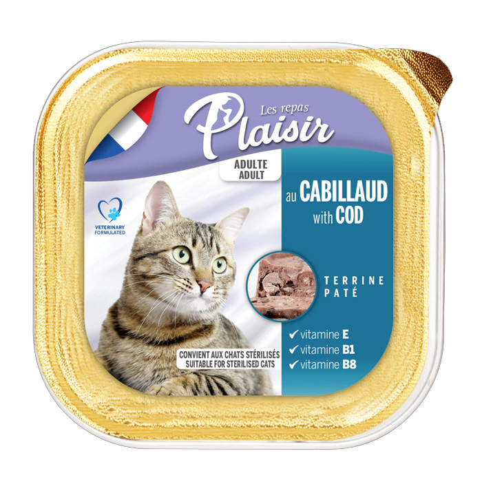 Plaisir Morina Balıklı Pate Kısırlaştırılmış Konserve Kedi Maması 100 GR