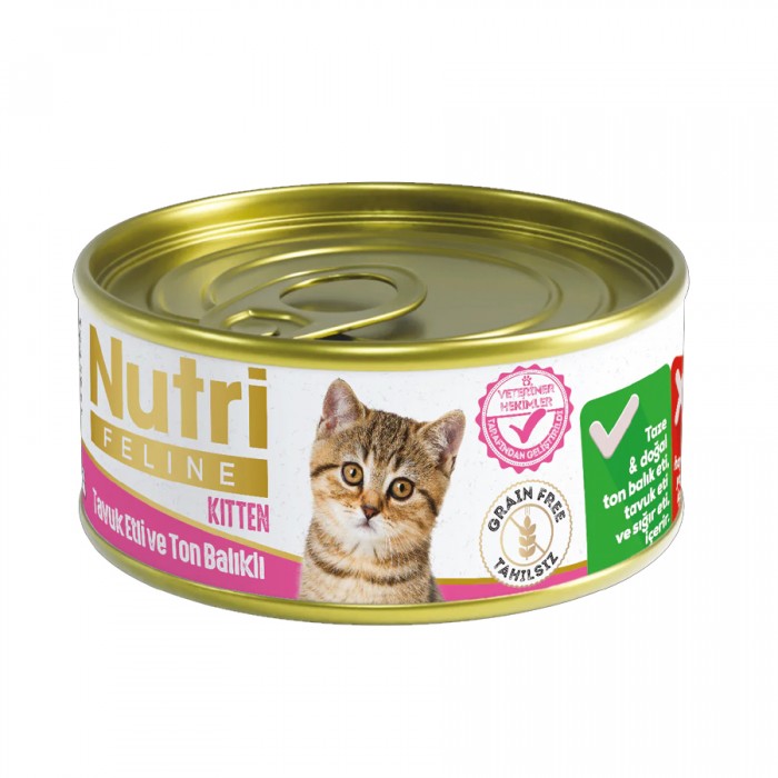 Nutri Feline Kitten Tavuklu Ton Balıklı Yavru Konservesi 85 Gr