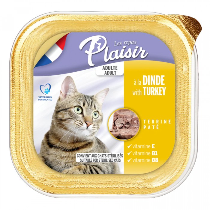 Plaisir Turkey Pate Hindili Yetişkin Kedi Konservesi 100 Gr