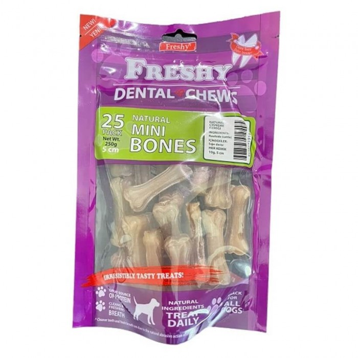 Freshy Dental Chews Naturel Kemik Köpek Ödülü 5 Cm 25 Adet