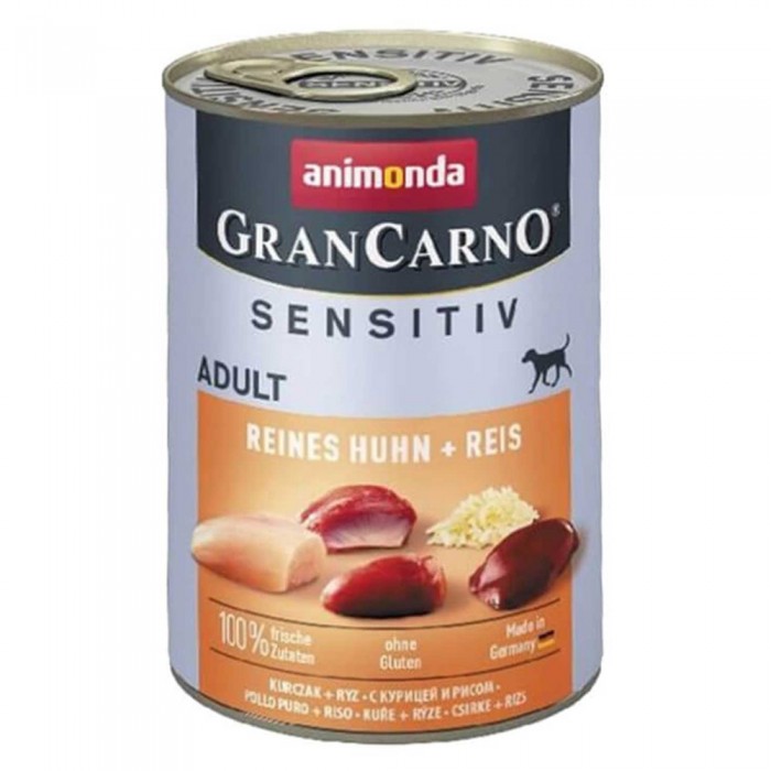 Animonda GranCarno Sensitive Pure Tavuk Etli ve Pirinçli Yetişkin Köpek Konservesi 400gr