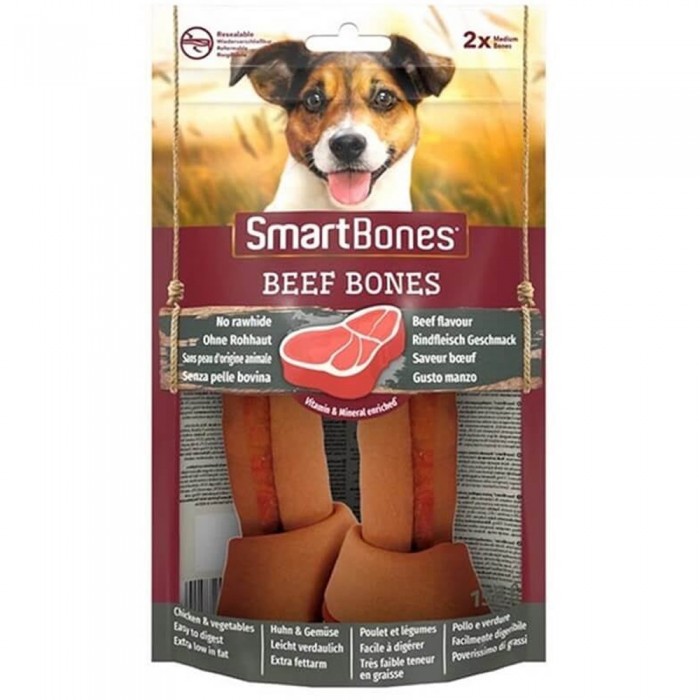 Smart Bones Biftekli Medium Kemik Köpek Ödülü 2li 158 Gr