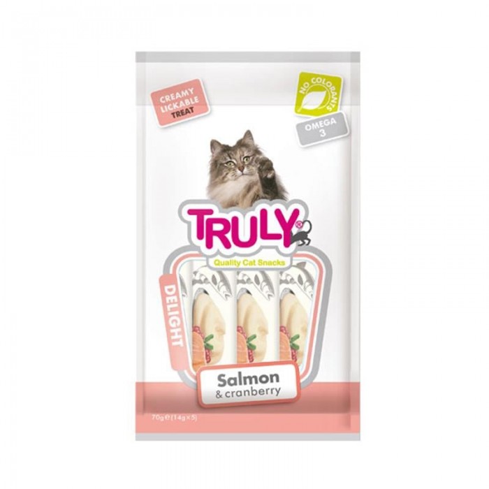 Truly Delight Somonlu ve Kızılcıklı Kedi Ödül Maması 14gr (5'li)