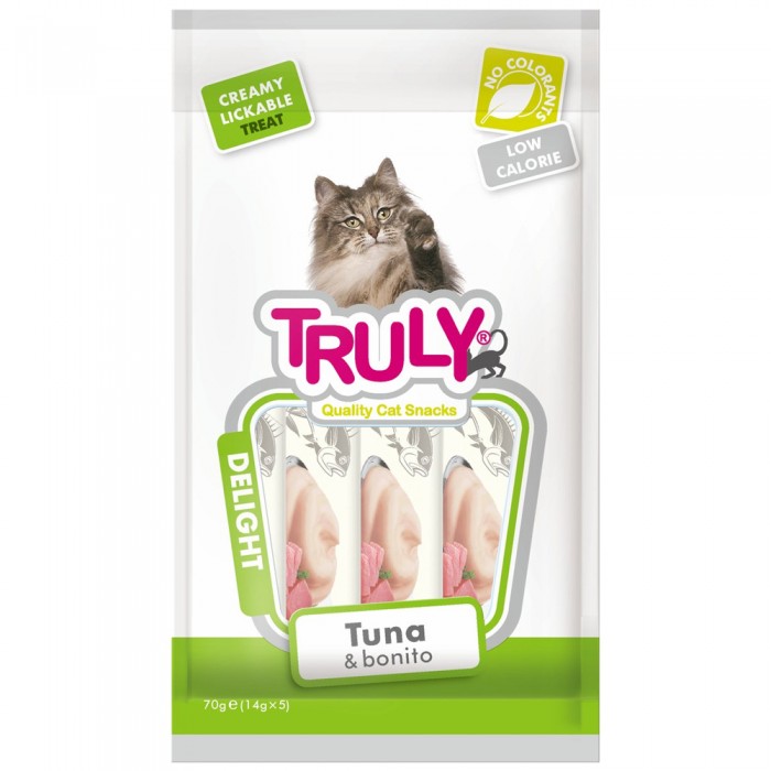 Truly Delight Ton Balıklı ve Palamutlu Sıvı Kedi Ödül Maması 14gr (5'li)