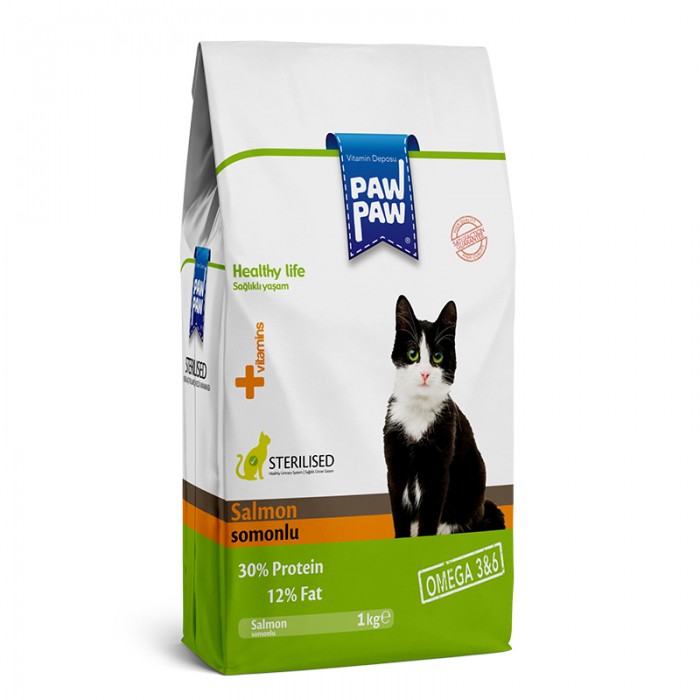 Paw Paw Sterilised Somonlu Kısırlaştırılmış Kedi Maması 1 Kg