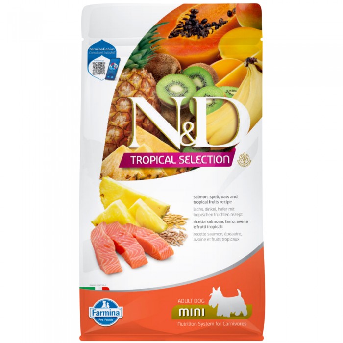 N&D Tropical Selection - Somonlu ve Tropikal Meyveli Küçük Irk Yetişkin Köpek Maması 5KG