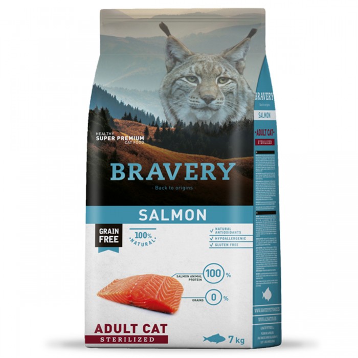 Bravery Sterilised Salmon Tahılsız Somonlu Kısır Kedi Maması 7kg