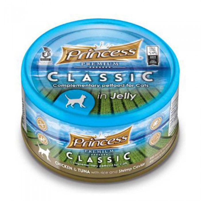 Princess Classic Tavuklu Ton Balıklı Karides Havyarlı ve Pirinçli Yetişkin Kedi Konservesi 170gr