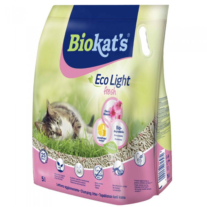 Biokats Pelet Eco Light Fresh Cherry Blossom Kiraz Çiçeği Kokulu Kedi Kumu 5lt
