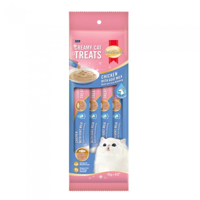 Smart Heart Tavuklu&Keçi Sütlü Krema Kedi Sıvı Ödül Maması 15gr (4'lü)