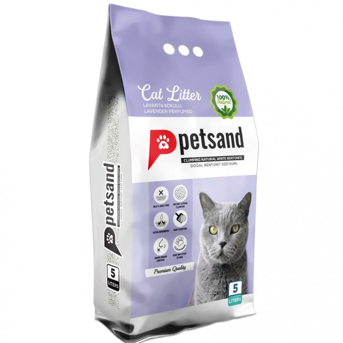 Petsand Lavanta Kokulu Topaklaşan Kedi Kumu 10 Lt