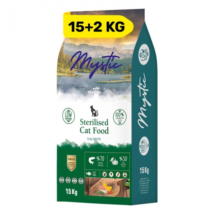 Mystic Kısırlaştırılmış Somonlu Kedi Maması 15+2kg Bonus