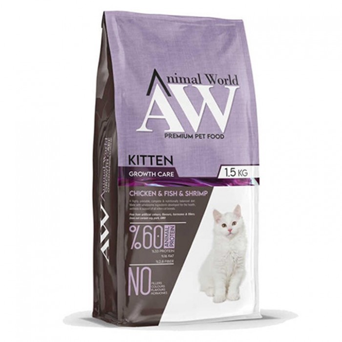 Animal World Kitten Tavuk ve Karidesli Yavru Kedi Maması 1,5 Kg