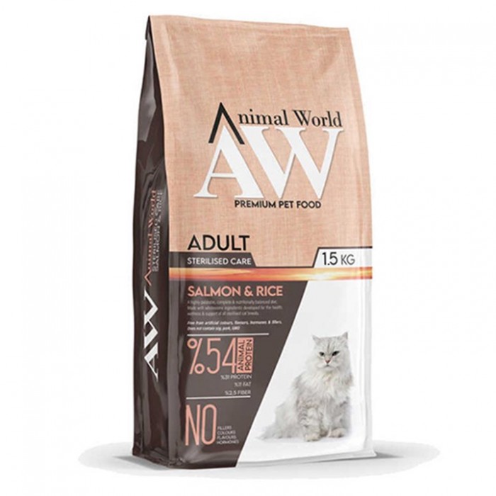 Animal World Sterilised Somonlu Kısırlaştırılmış Kedi Maması 1,5 Kg