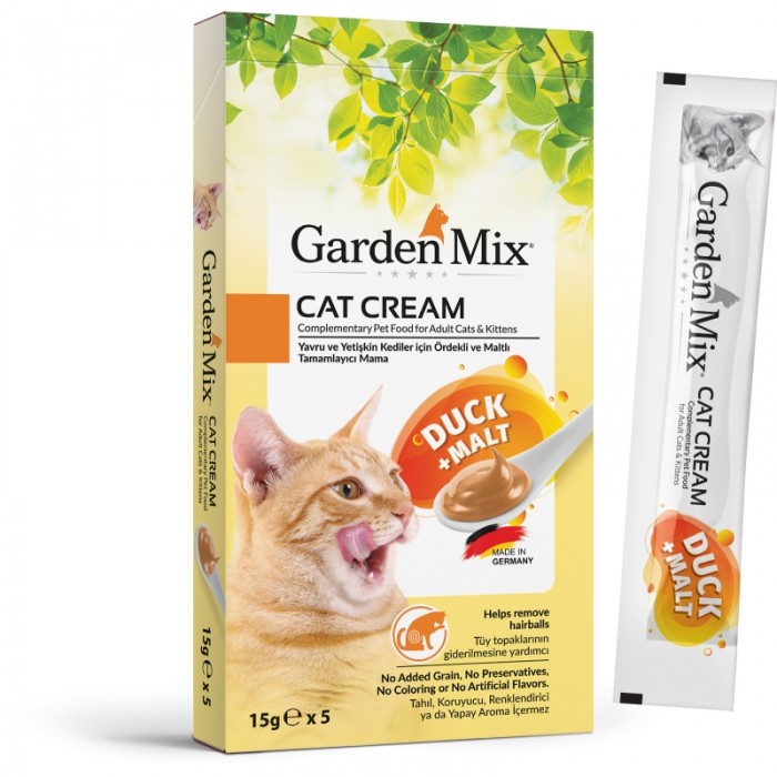 Garden Mix Ördekli ve Malt İçerikli Kedi Kreması 5x15gr