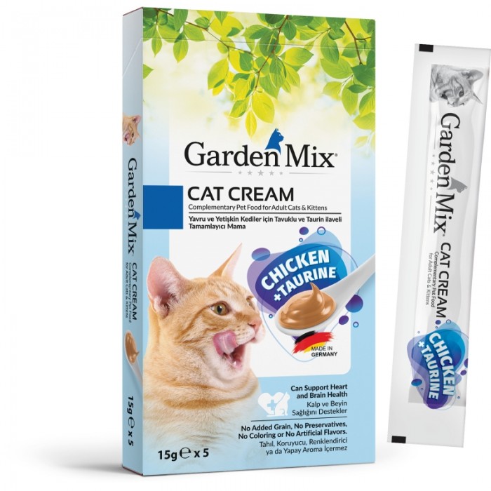 Garden Mix Tavuklu ve Taurin İçerikli  Kedi Kreması 5x15gr