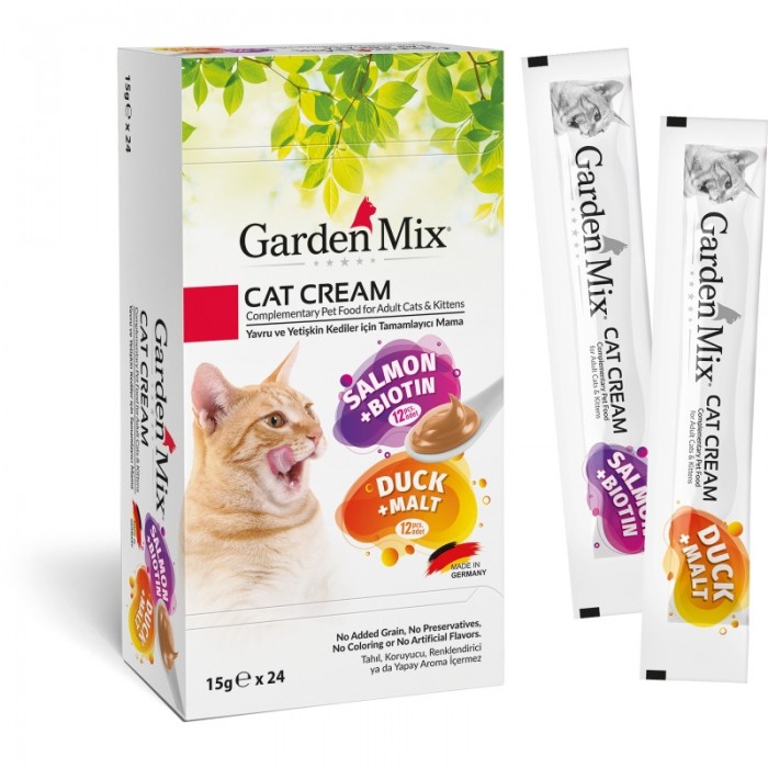 Garden Mix Somon ve Ördek Kedi Kreması xxl 24x15gr