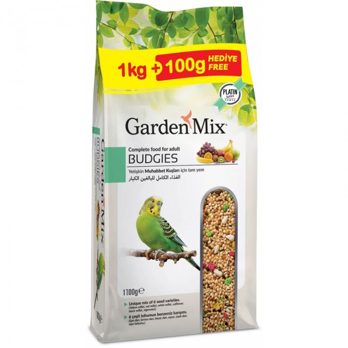 Garden Mix Platin Meyveli Muhabbet Kuşu Yemi 1000 Kg + 100 Gr Bonus