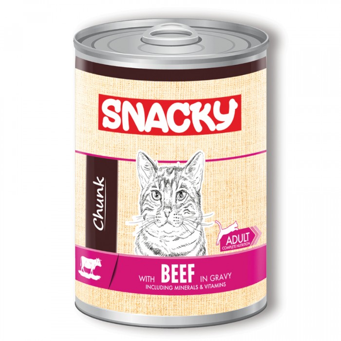 Snacky Parça Sığır Etli Yetişkin Kedi Konservesi 400g