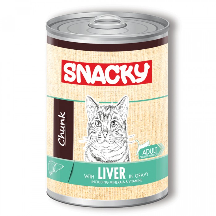 Snacky Parça Ciğerli Yetişkin Kedi Konservesi 400g