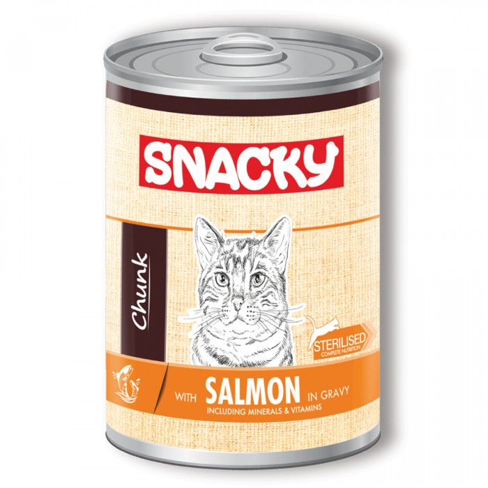 Snacky Parça Somonlu Kısırlaştırılmış Kedi Konservesi 400g