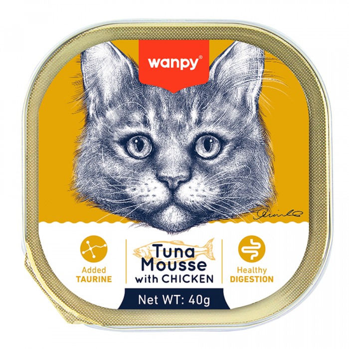 Wanpy Alutray Ton Balıklı & Tavuklu Kedi Yaş Maması 40g (6'lı)