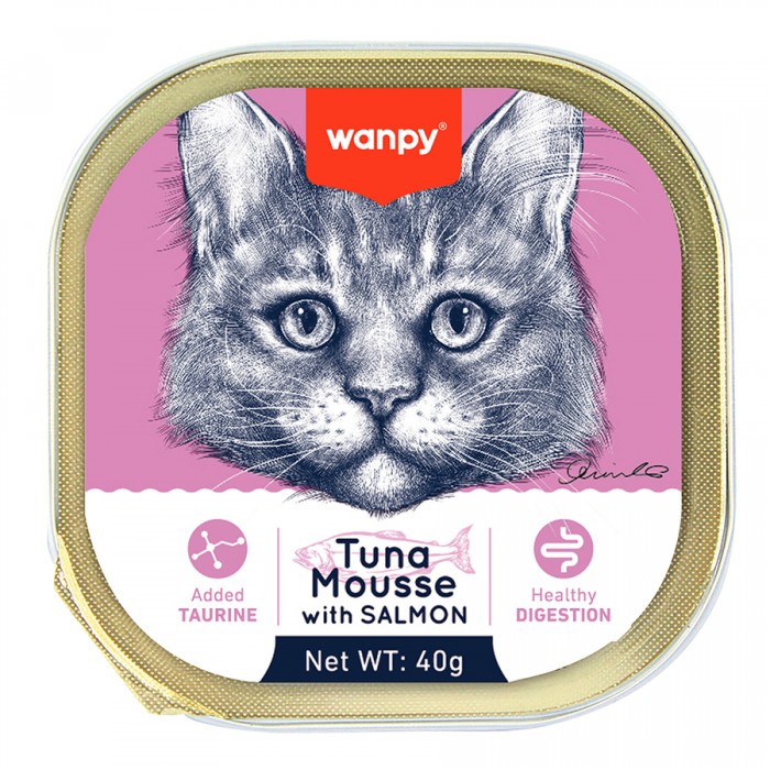 Wanpy Alutray Ton Balıklı & Somonlu Kedi Yaş Maması 40g (6'lı)