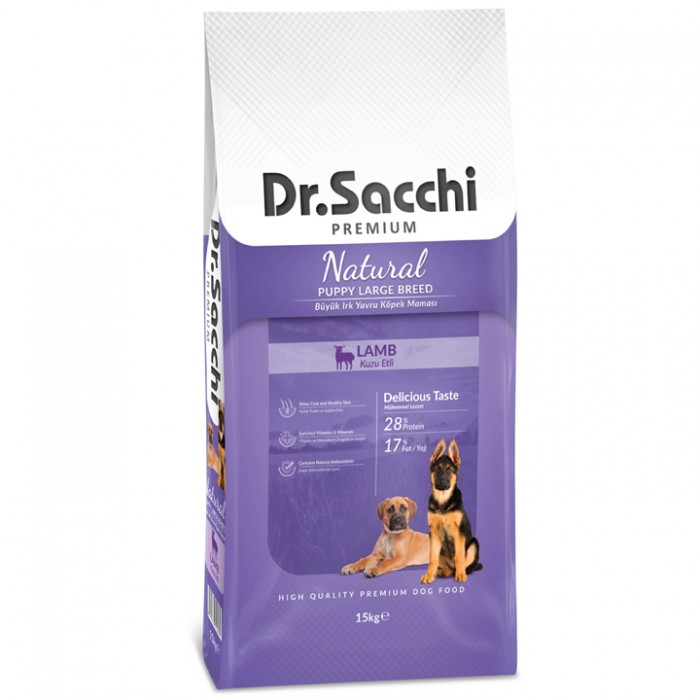 Dr. Sacchi Premium Natural Kuzulu Büyük Irk Yavru Köpek Maması 15kg