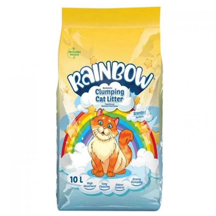 Rainbow Parfümlü Topaklanan İnce Taneli Kedi Kumu 10 LT