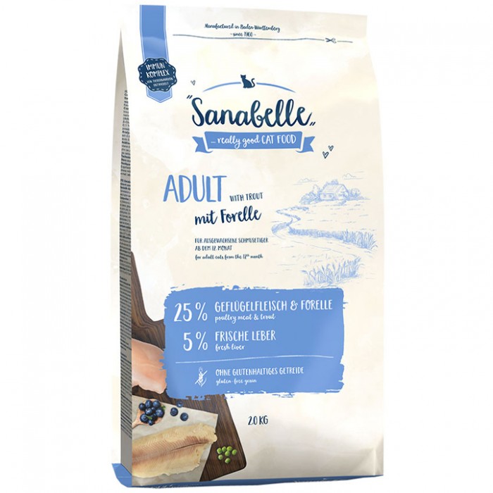 Sanabelle Adult Forelle Alabalıklı Glutensiz Yetişkin Kedi Maması 2 KG