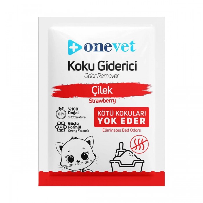 OneVet Strawberry Çilek Aromalı Kedi Kumu Koku Giderici 25 Gr