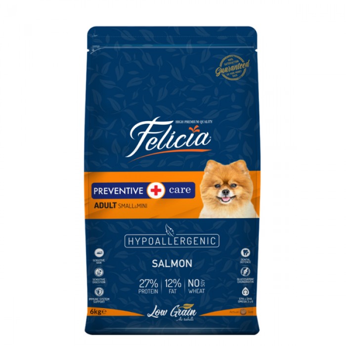 Felicia HypoAllergenic Somonlu Küçük Irk Düşük Tahıllı Yetişkin Köpek Maması 6KG