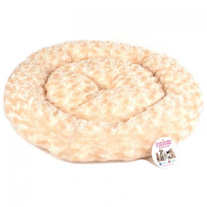 Pet Pretty Simit Peluş Kedi ve Köpek Yatağı Krem 55x55 cm