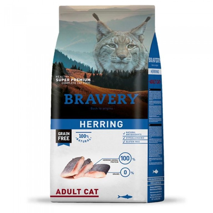 Bravery Tahılsız Ringa Balıklı Yetişkin Kedi Maması 7KG