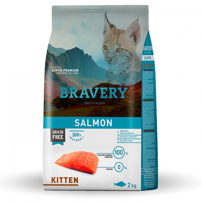 Bravery Kitten Salmon Tahılsız Somonlu Yavru Kedi Maması 2KG