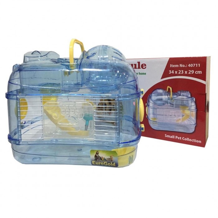 Petcapsule Oyuncaklı Hamster Kafesi Mavi 34x23x29 cm