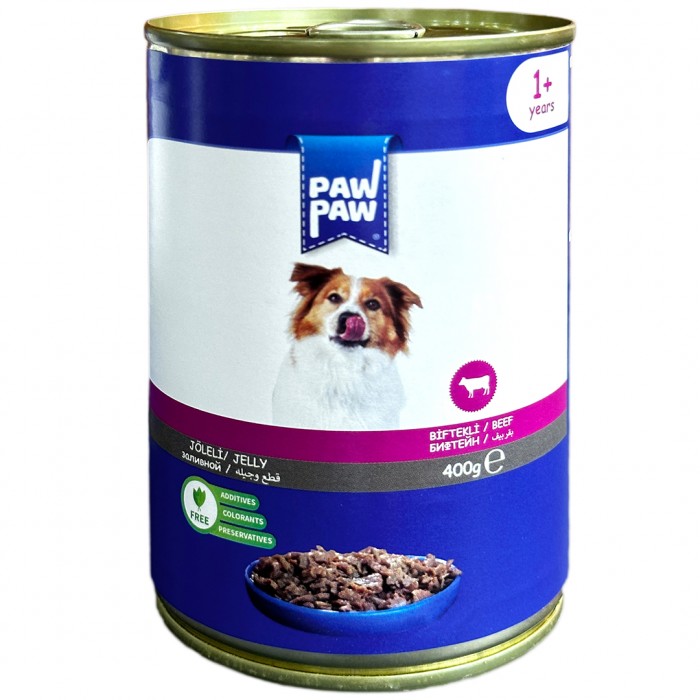 Paw Paw Jelly Parça Etli Biftekli Yetişkin Köpek Konservesi 400gr