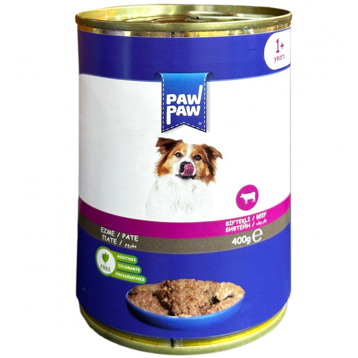 Paw Paw Pate Püre Biftekli Yetişkin Köpek Konservesi 400gr