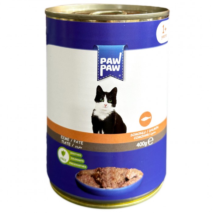 Paw Paw Pate Püre Somonlu Yetişkin Kedi Konservesi 400gr