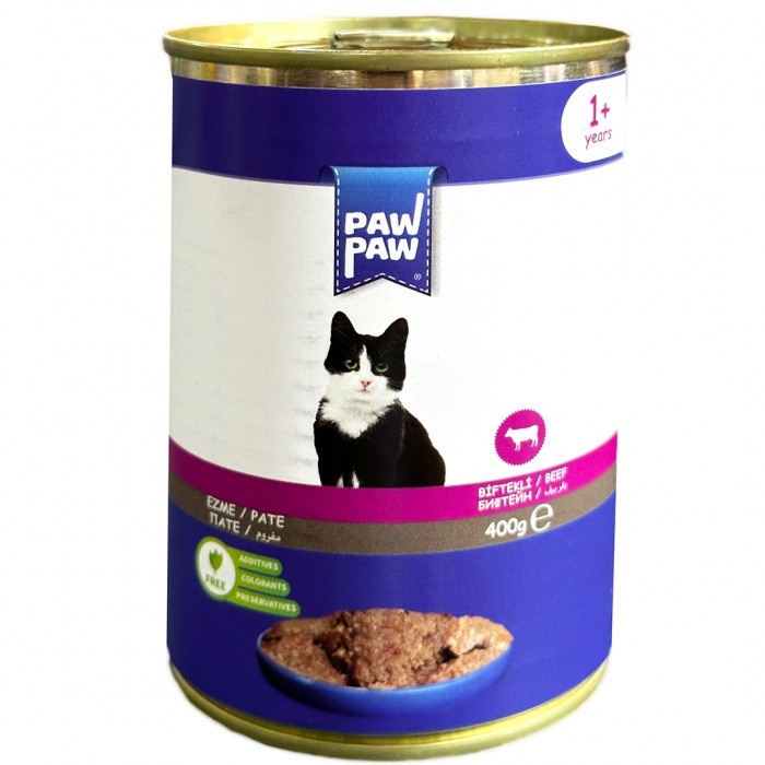 Paw Paw Pate Püre Biftekli Yetişkin Kedi Konservesi 400gr