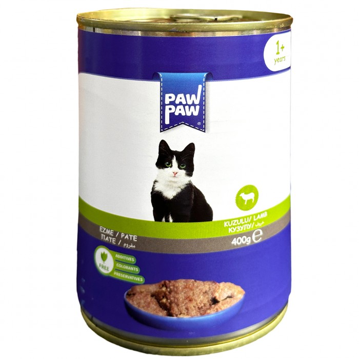 Paw Paw Pate Püre Kuzulu Yetişkin Kedi Konservesi 400gr