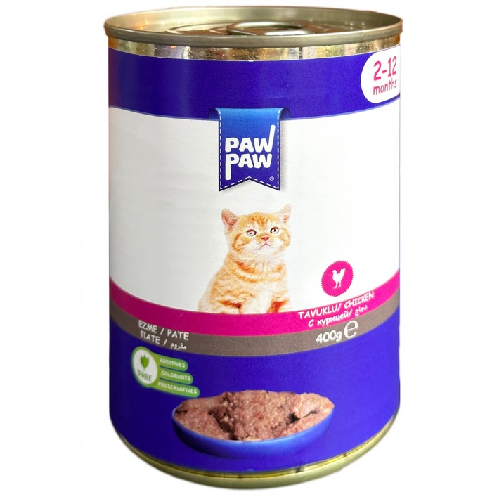 Paw Paw Pate Püre Tavuklu Yavru Kedi Konservesi 400gr