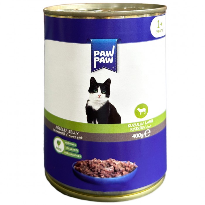 Paw Paw Jelly Parça Etli Kuzulu Yetişkin Kedi Konservesi 400gr