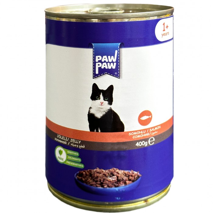 Paw Paw Jelly Parça Etli Somonlu Yetişkin Kedi Konservesi 400gr