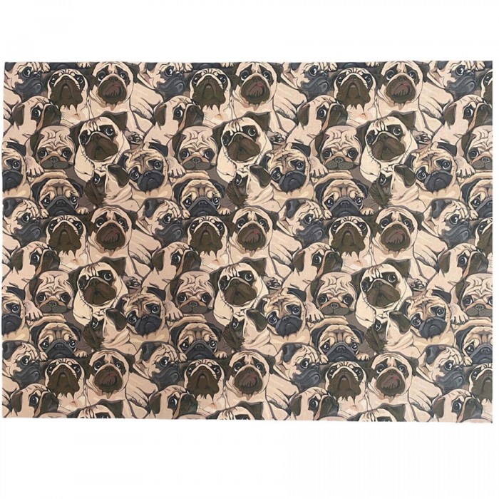 Asterion Evcil Hayvan Havlu-Mat Pug Desenli 50x70 cm