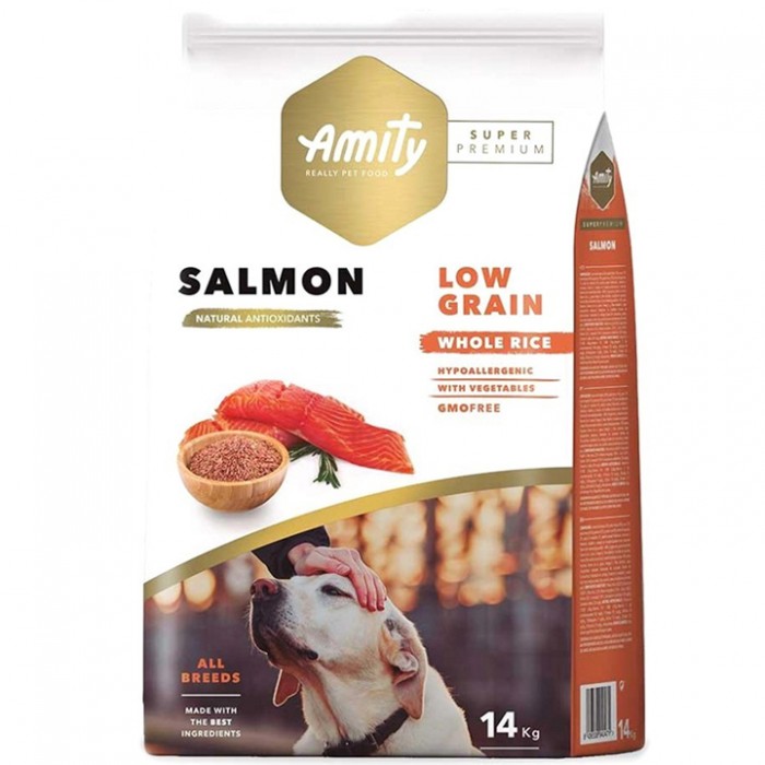 Amity Süper Premium Salmon Düşük Tahıllı Somonlu Yetişkin Köpek Maması 14 KG