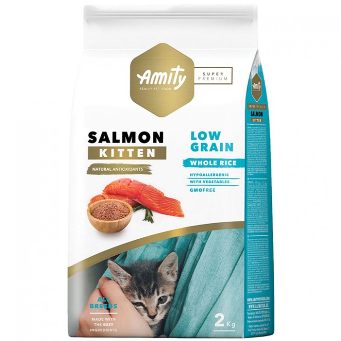 Amity Süper Premium Kitten Salmon Düşük Tahıllı Somonlu Yavru Kedi Maması 2 KG